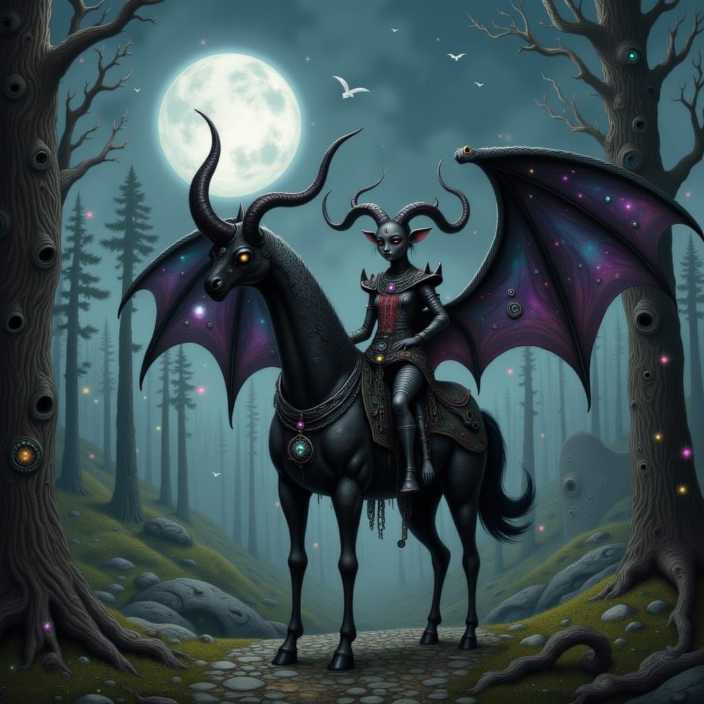 Jersey Devil in Dark Fantasy Style