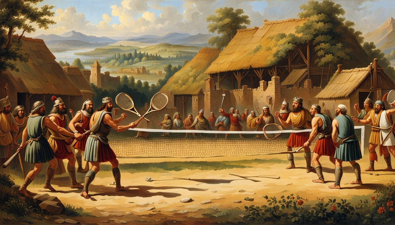 The Gauls playing tennis in the Galus village
