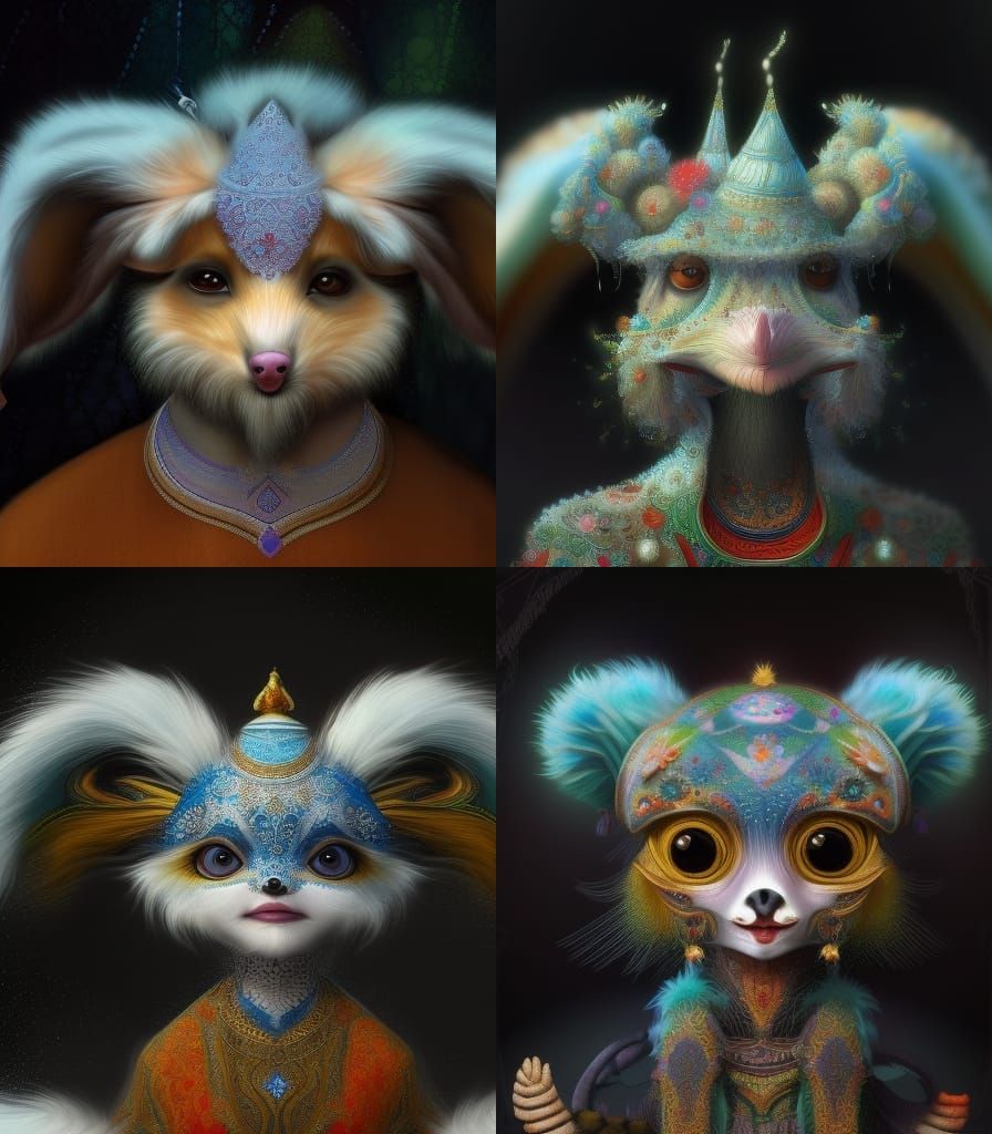 It a ultra realistic detailed professional extremely cute creature dressed like a Sufi prayer. generative adversarial ne...