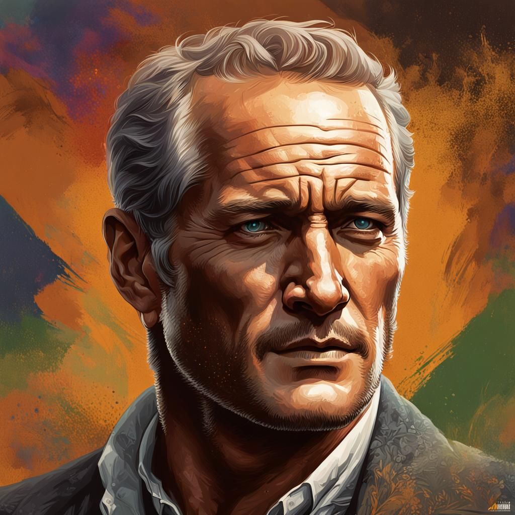 Paul Newman as Butch Cassidy: Digital Art Portrait