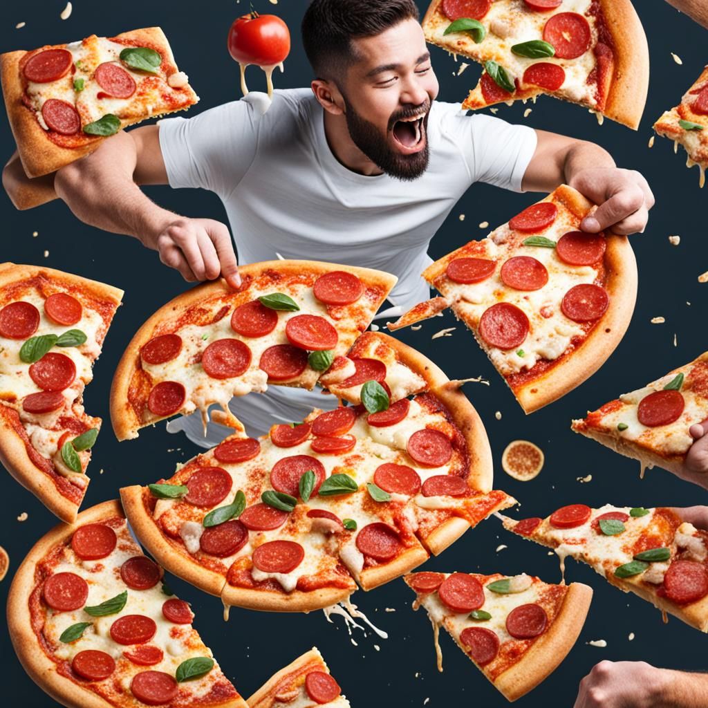 Man Eating Pizza Generated by AI
