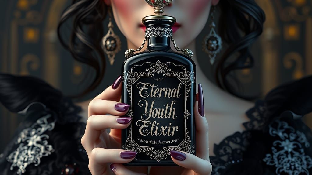 Ethereal Vampire Queen Promotes Eternal Youth Elixir in Goth...