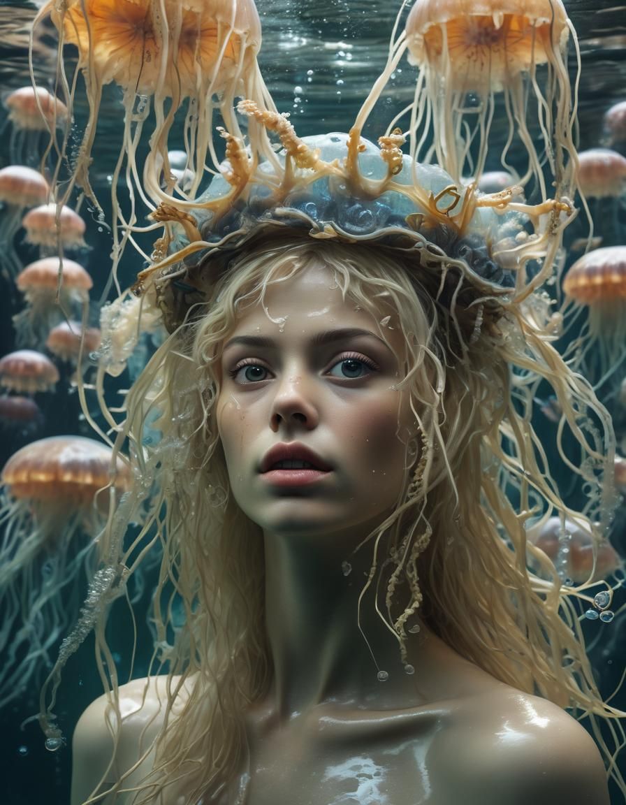 A Drowned Queen in a Crown of Jellyfish