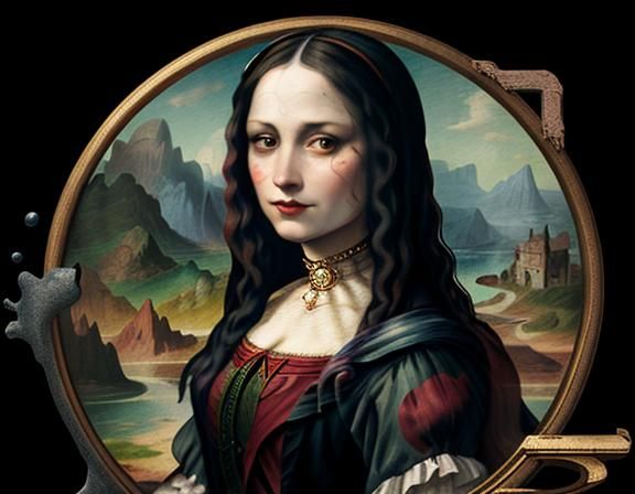 Harley Quinn as Mona Lisa in Potter Style