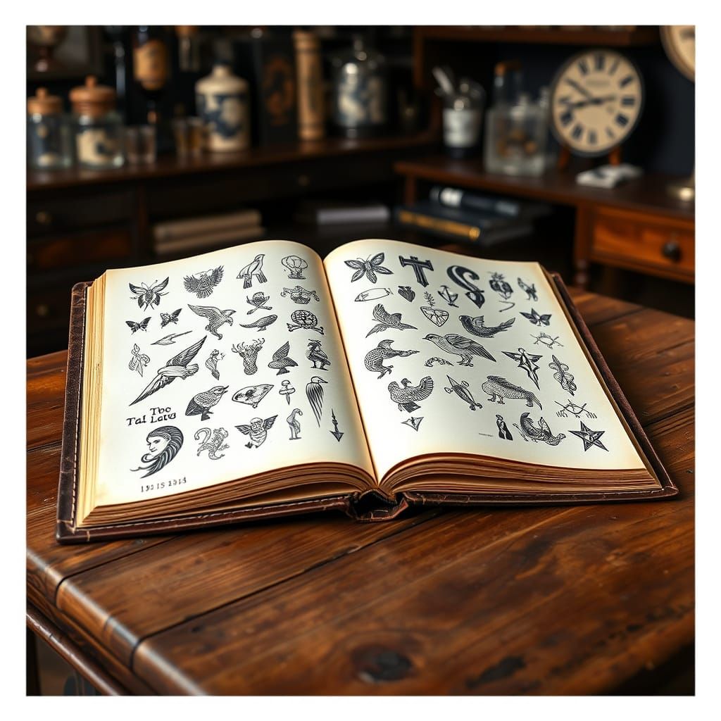 Book of Black and White Tattoos in Vintage Shop