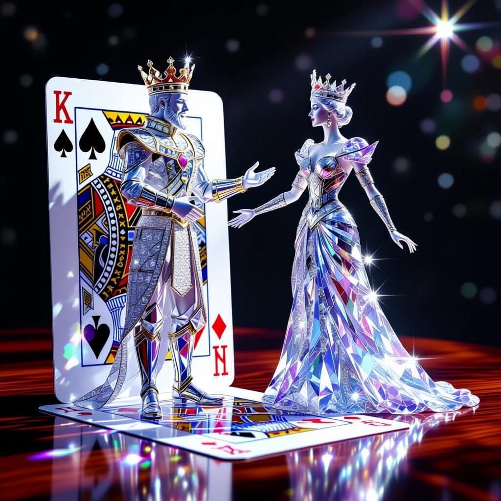King and Queen of Diamonds Emerge from Cards