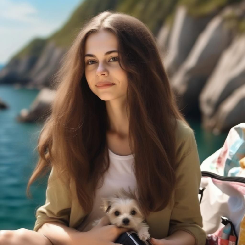 Girl Packs for Vacation Watched by Dog