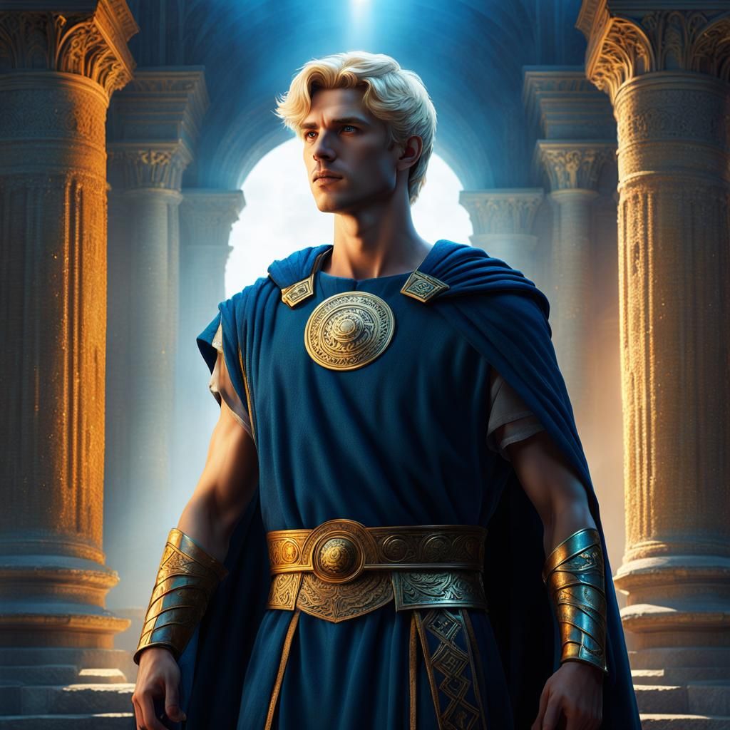 Roman Demigod in Mystical Temple: Fantasy Concept Art
