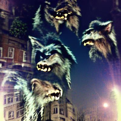 Werewolf Roams Foggy London Streets