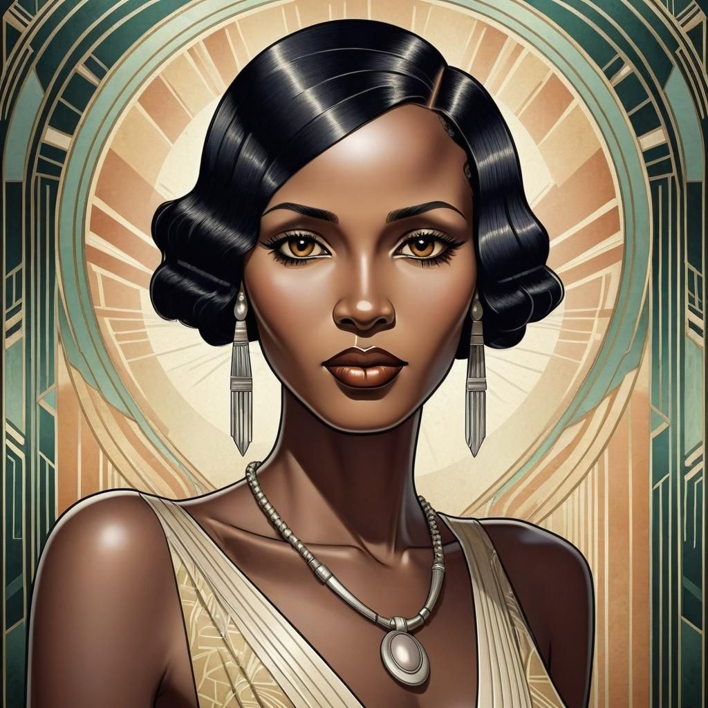 Art Deco Portrait of East African Woman