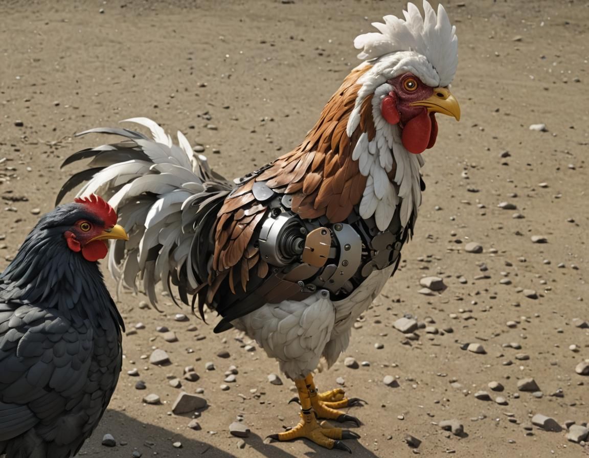 Robotic Super Chicken in Hanna-Barbera Style