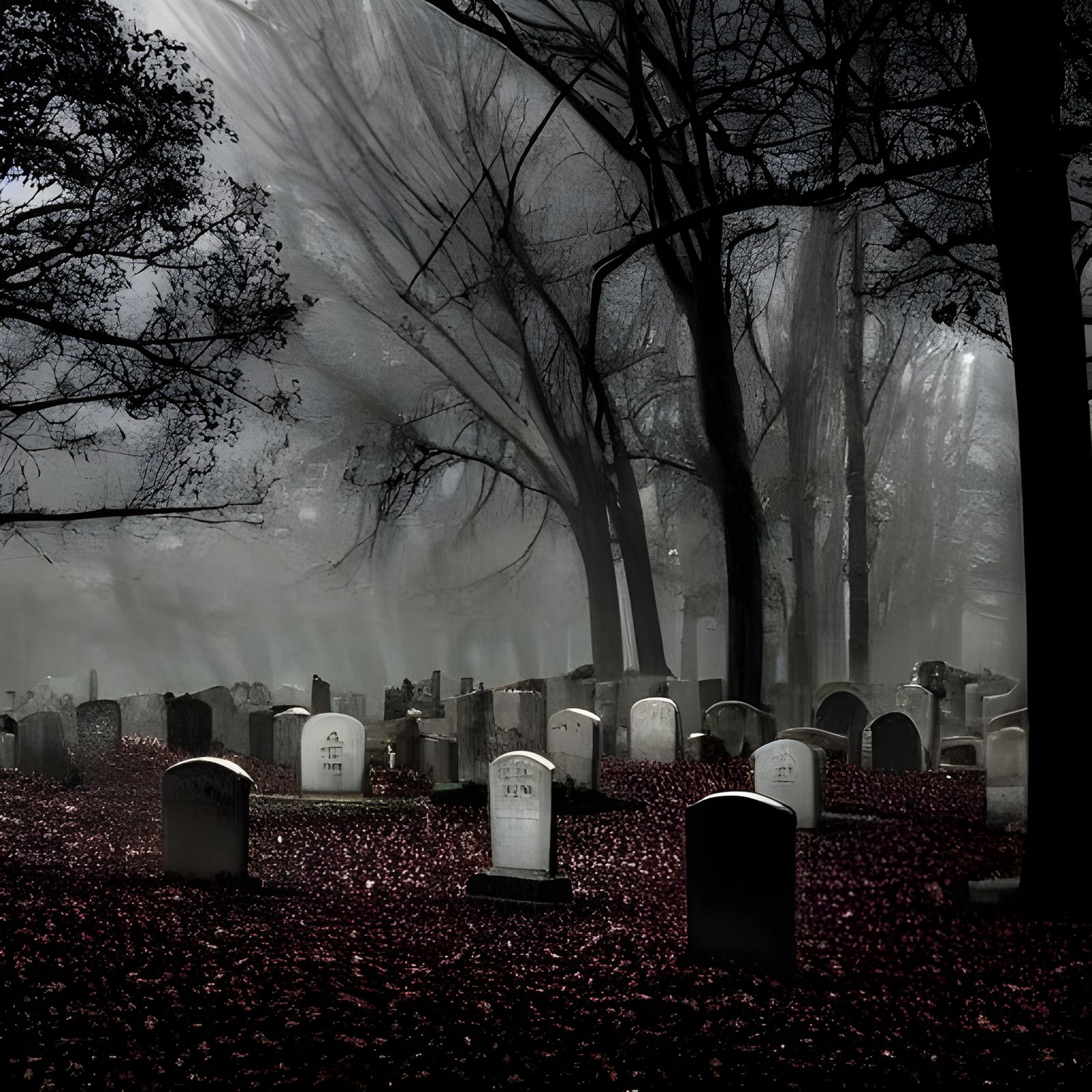 Dark Academia Graveyard in Mysterious Woods