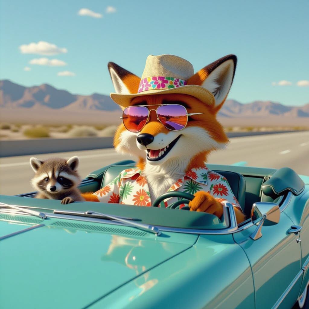 Fox and Raccoon Drive Vegas, Willem Haenraets Style