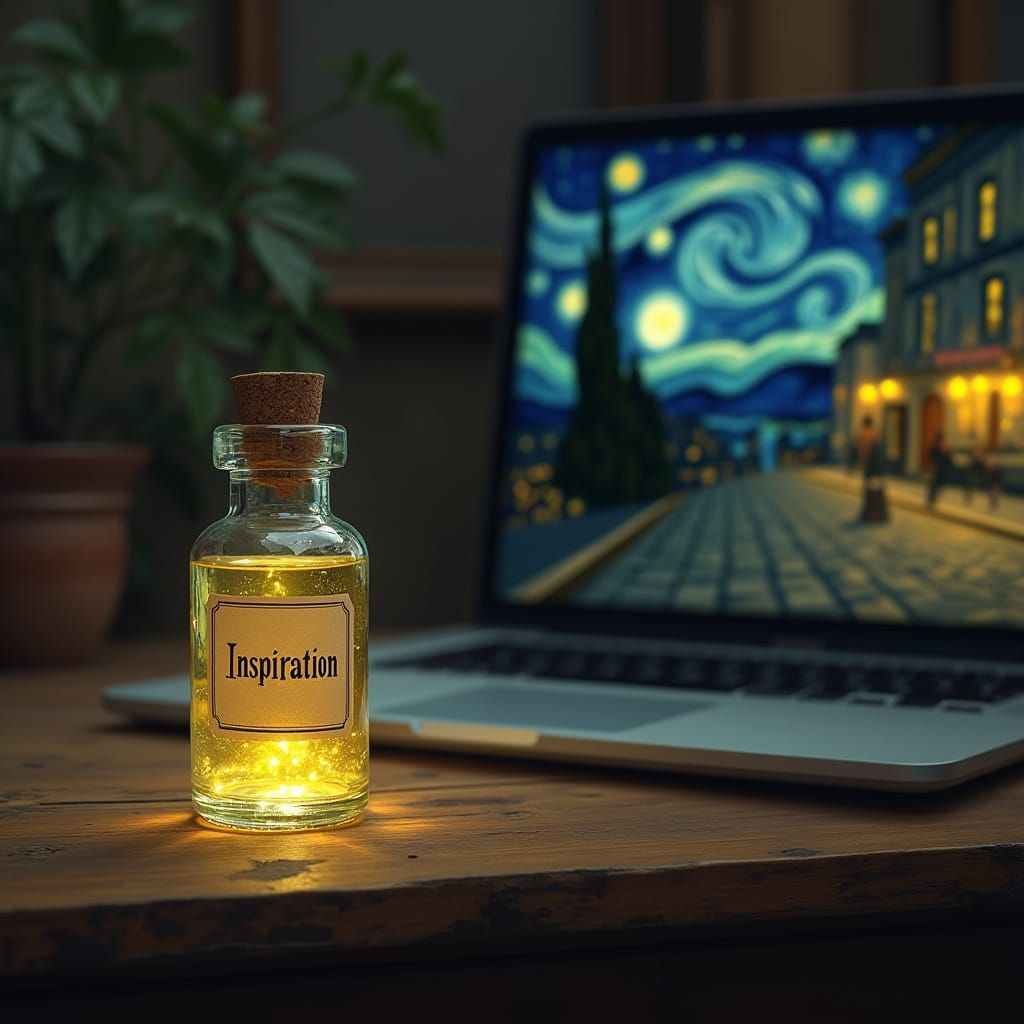 Mystical Potion of Inspiration in Warm, Intimate Lighting