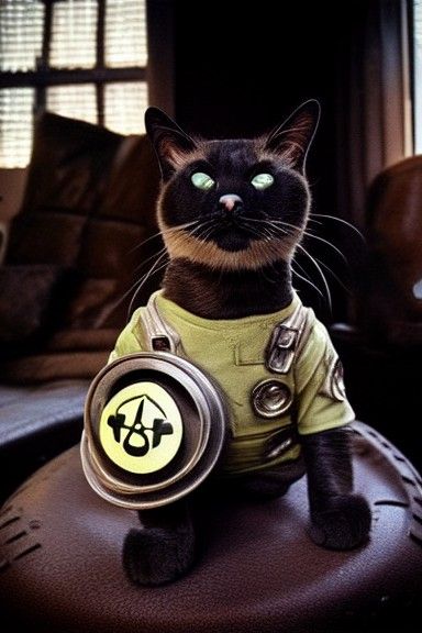 Cat in Fallout Power Armor: Atompunk Style
