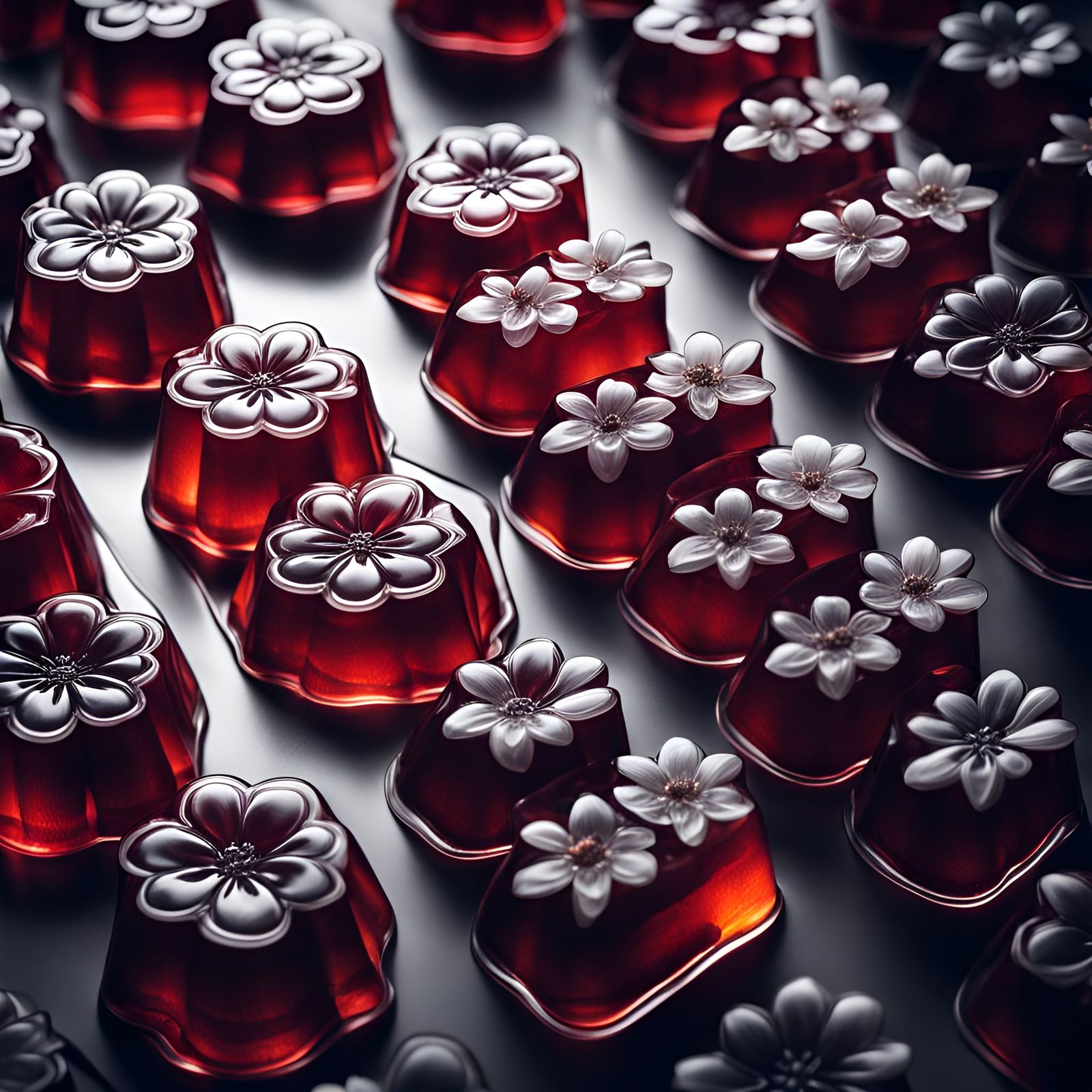 Floral Jello Molds with Intricate Details