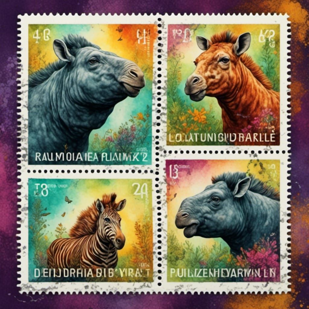 Extinct animal stamps
