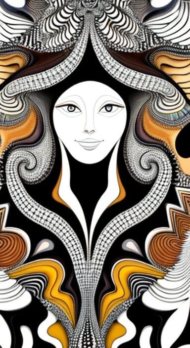 Surreal Sundae Art in Op-Art Style