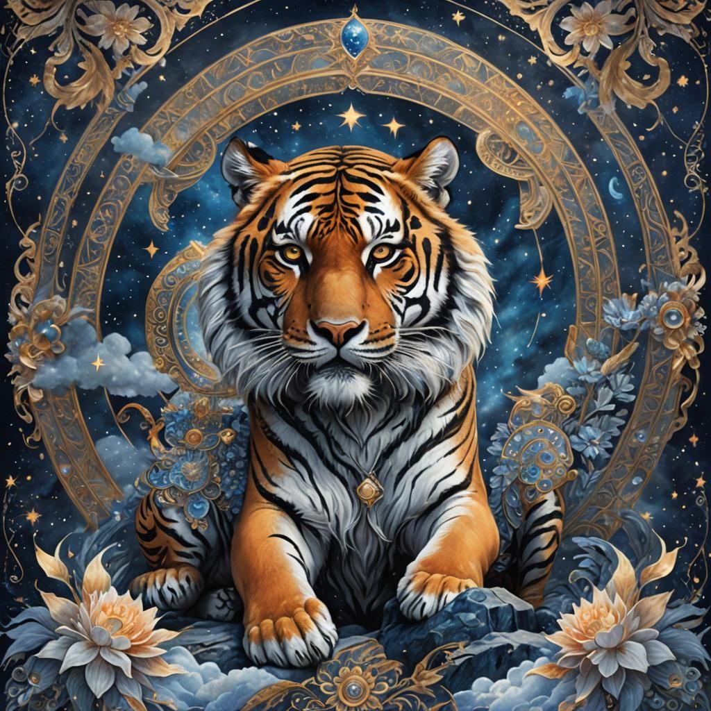 Ethereal Tigers: Day and Night Mystical Union