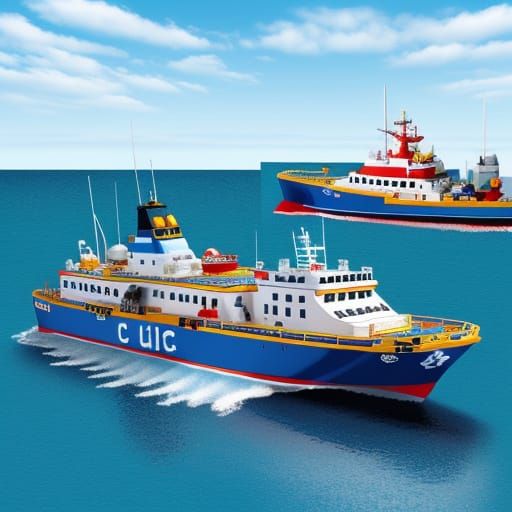 Lego Coast Guard Minifigures on a Boat