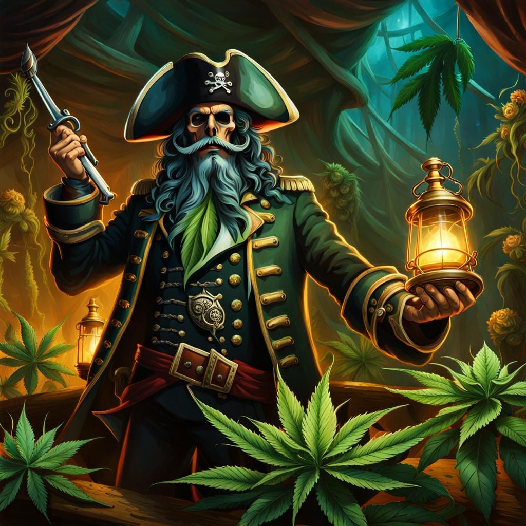 Davey Jones Smoking on The Flying Dutchman