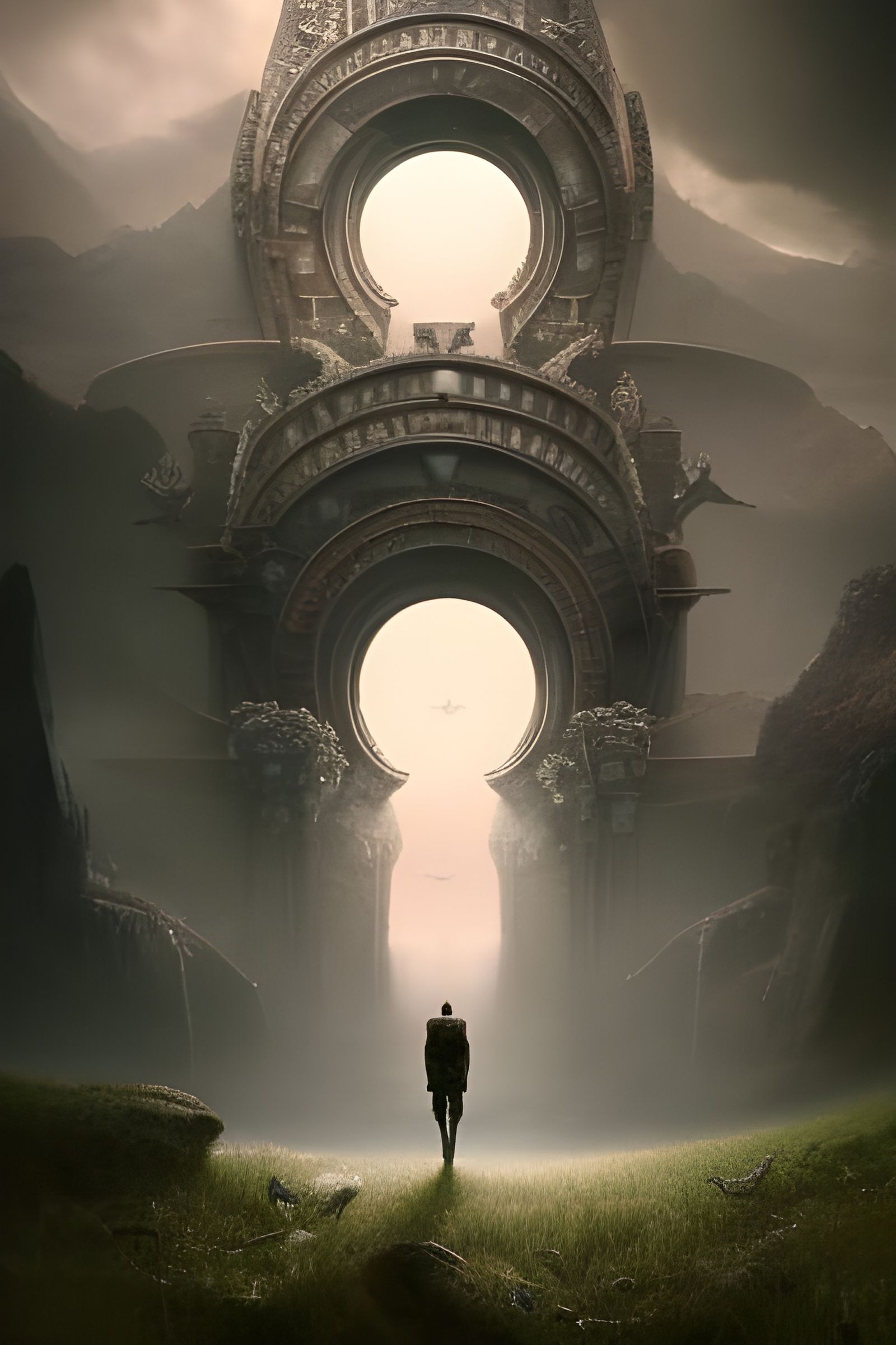 Epic Solitary Figure in Dramatic Digital Matte Painting
