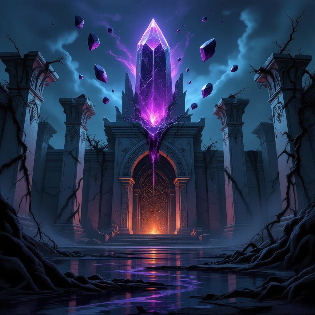 Corrupted Elven Temple of Rondel-hart in Dark Fantasy