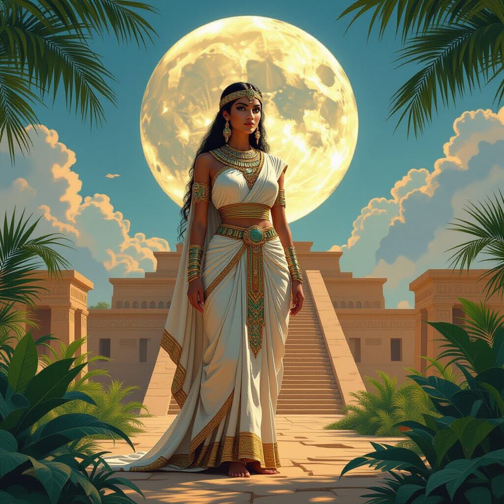 Moon Goddess Nanna on the Great Ziggurat of Uruk