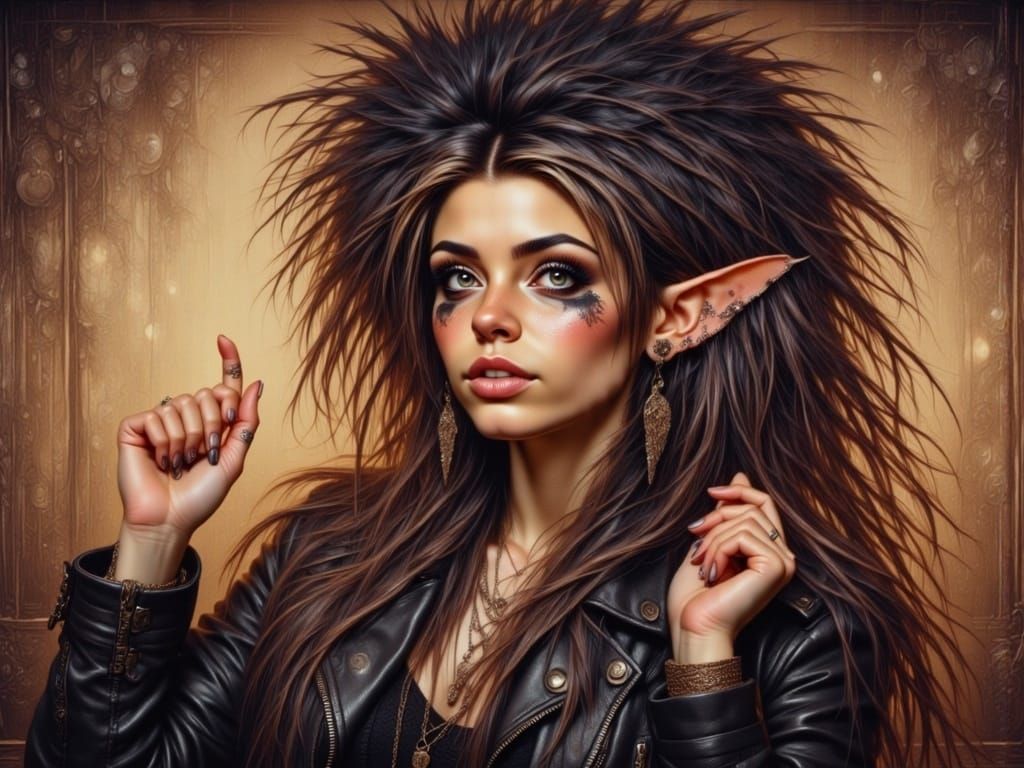 Female Pixie Fonzie in 1950s Diner