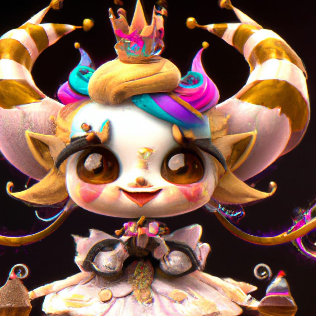 Chibi Frosting Demon Queen: 3D Render in 8k