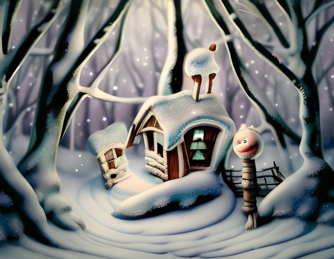 Enchanting 3D Winter Fairytale in Rococo Style