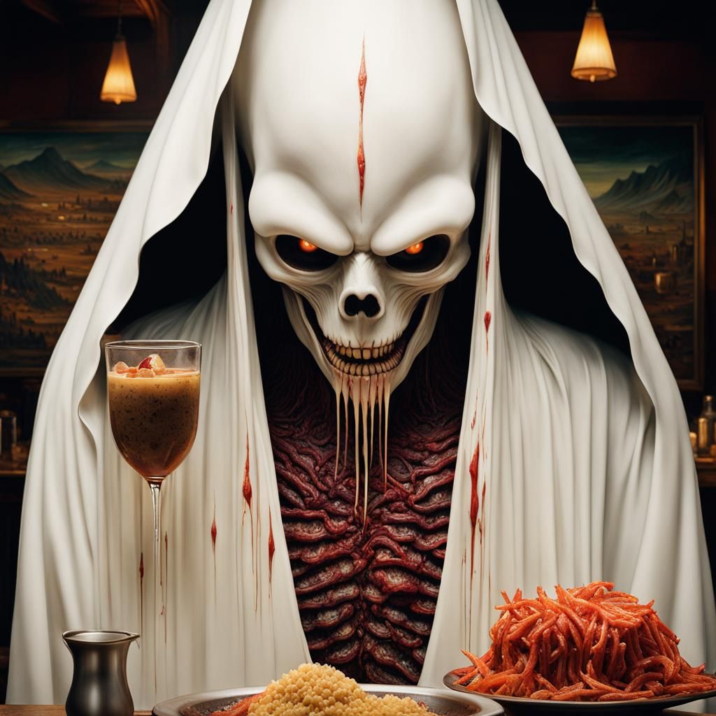 Macabre Cronenberg Body Horror in Japanese Art Style