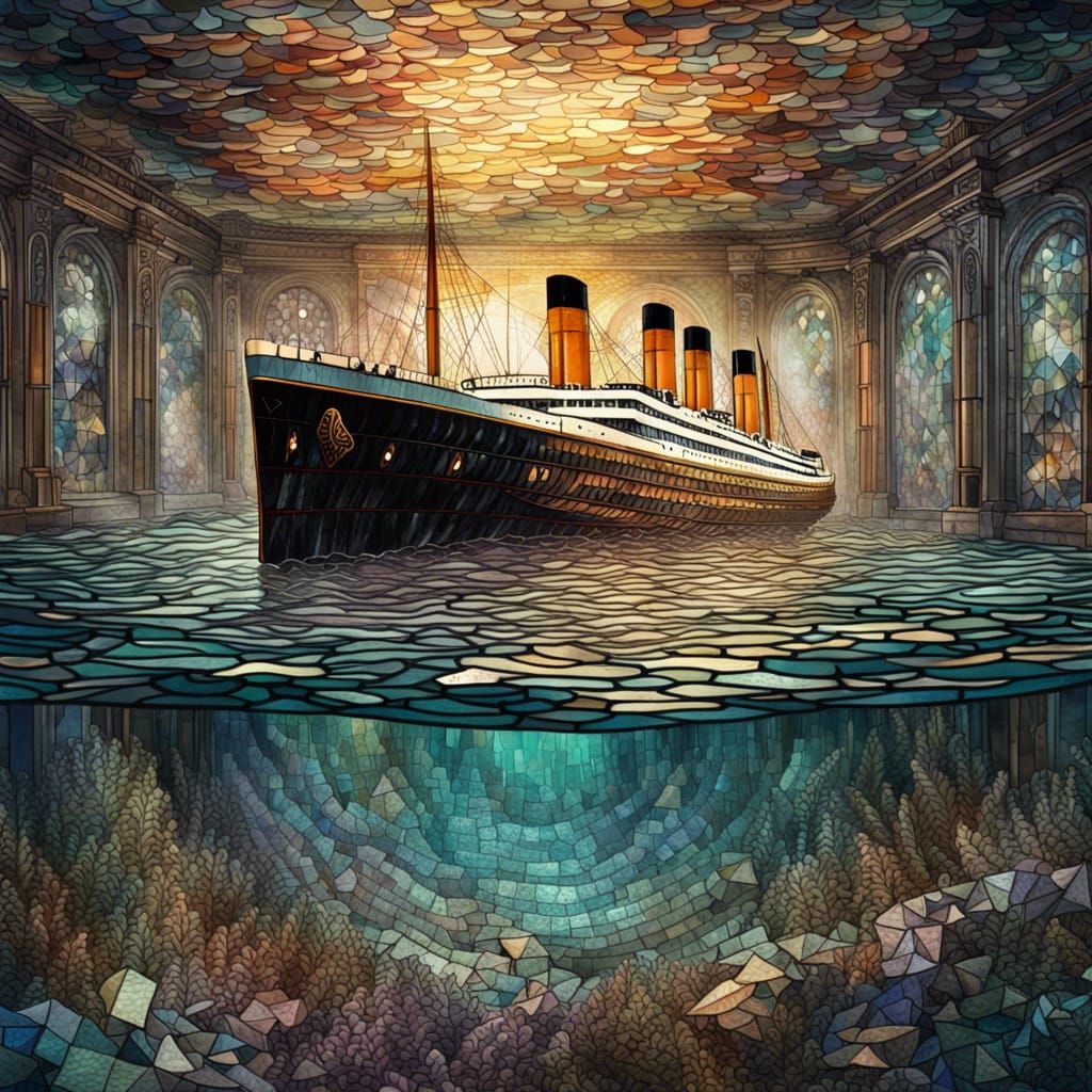 Titanic Sunk: Mosaic Stained Glass Art