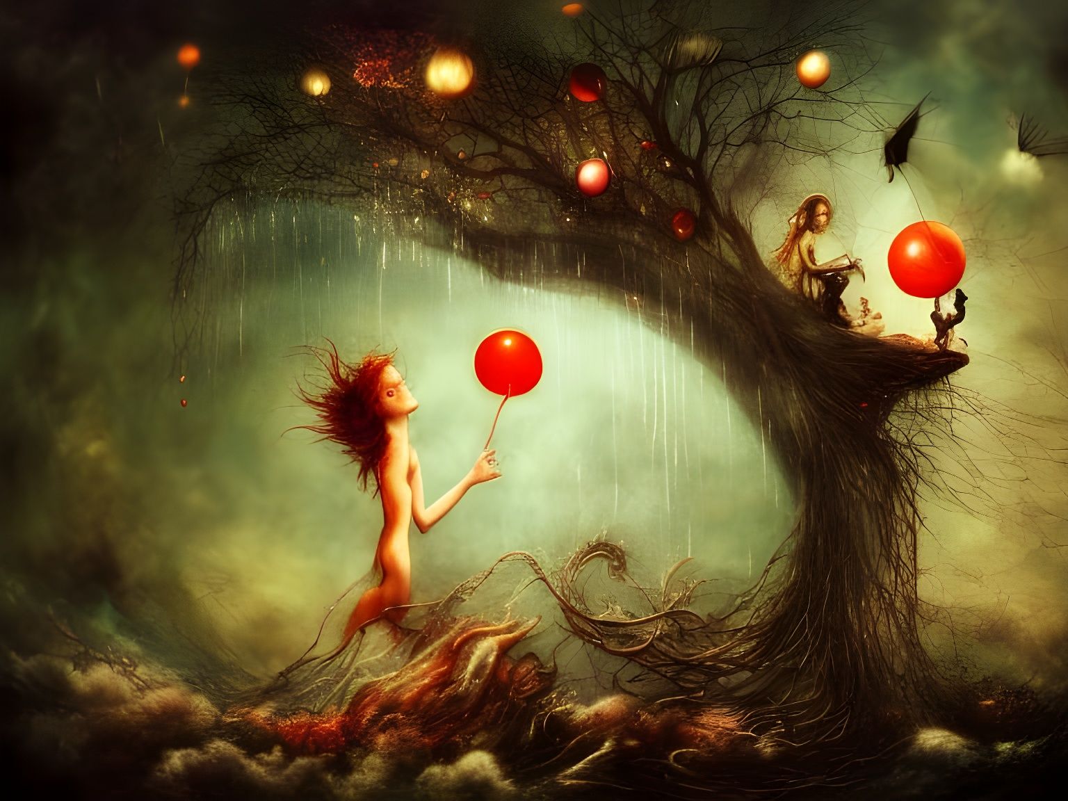 Surreal Pixie Rains Roots: Digital Illustration