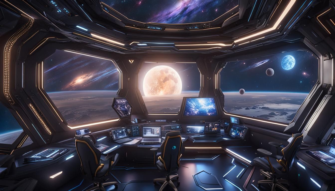 Anime Style Maximalist Interstellar Space Art