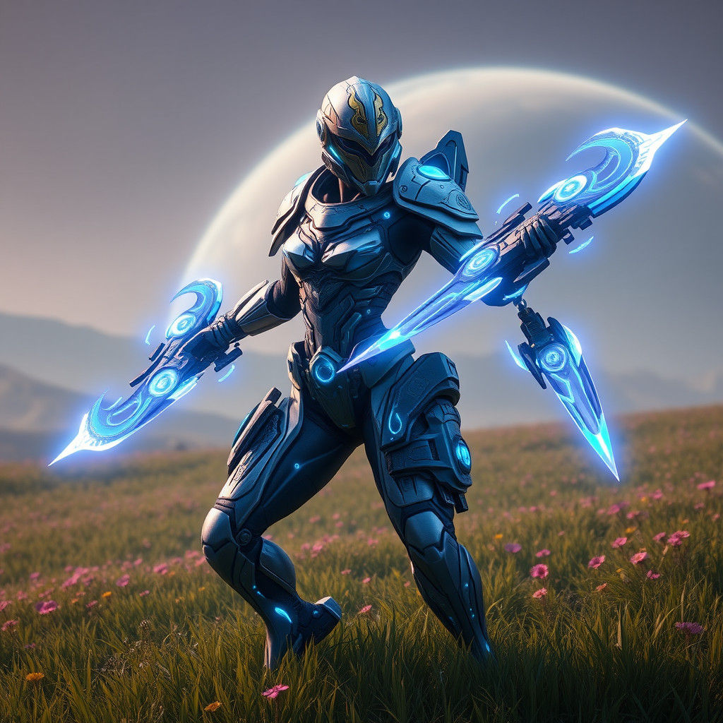 Energetic Warrior Emerges from Space-Time Rift