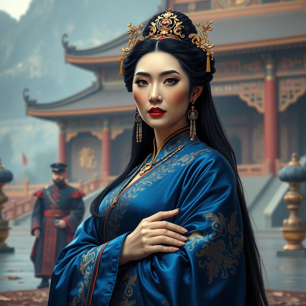 Majestic Chinese Empress in Opulent Palace