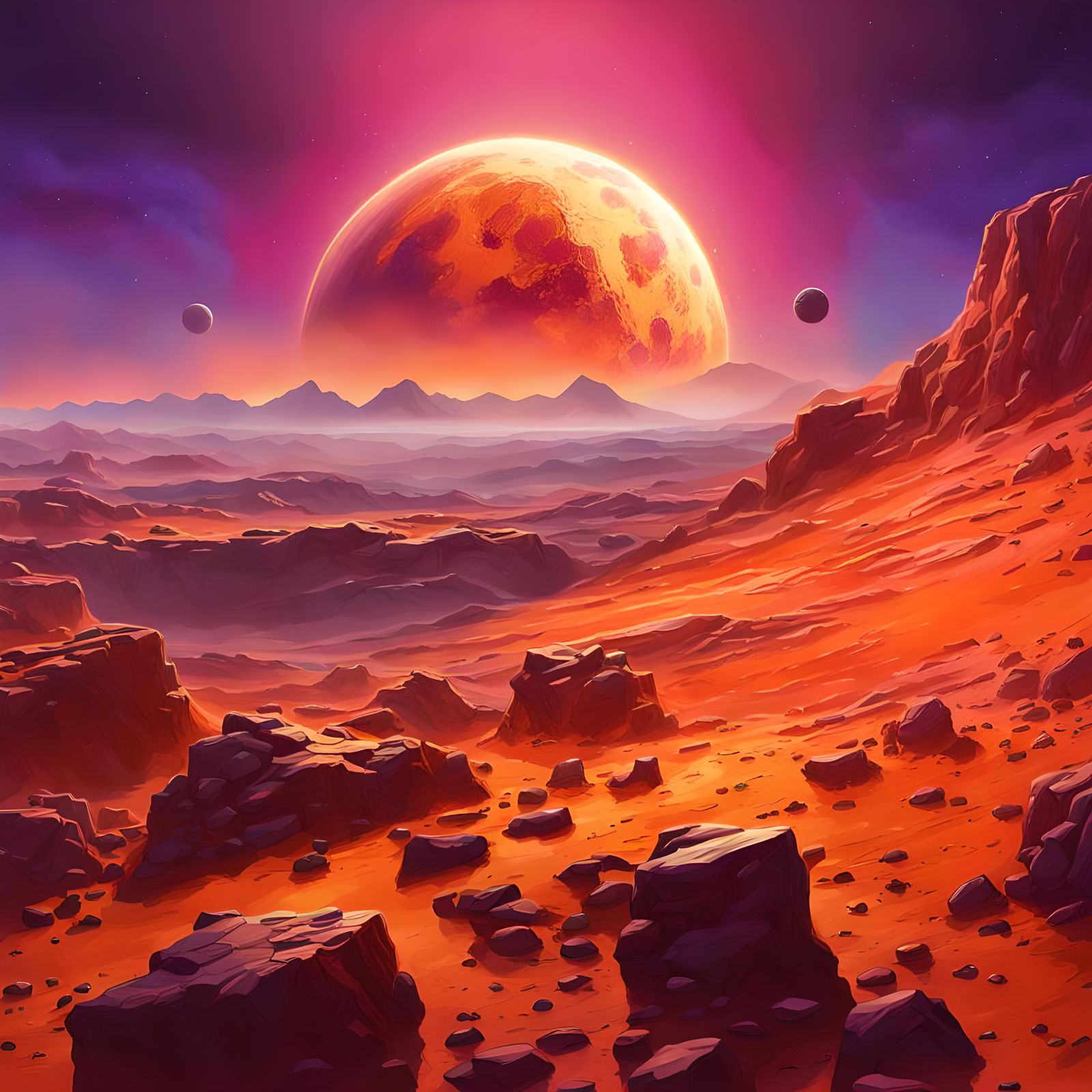 Earth rise as seen from Mars