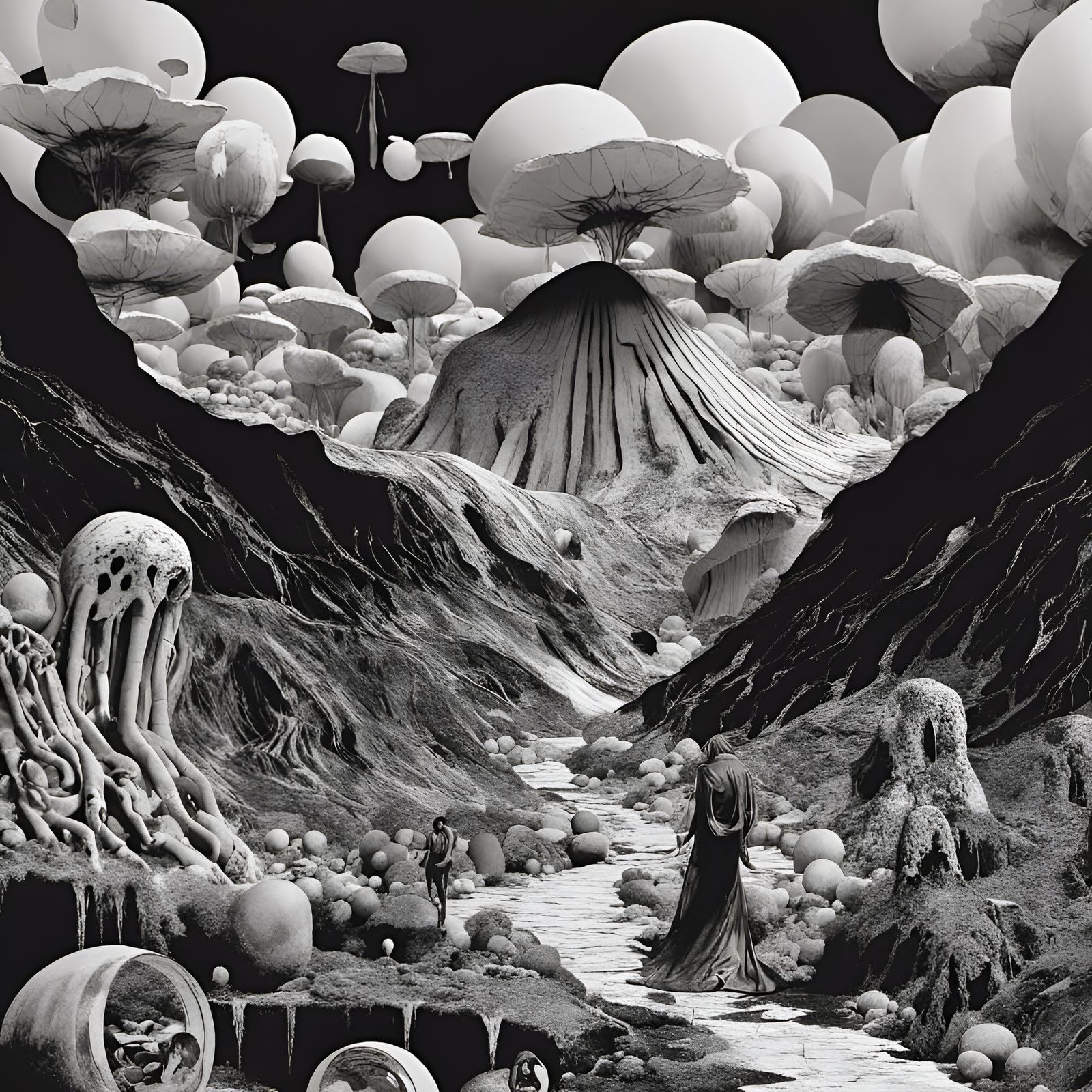 Dreamlike Alien Feast in Hyperrealistic Style