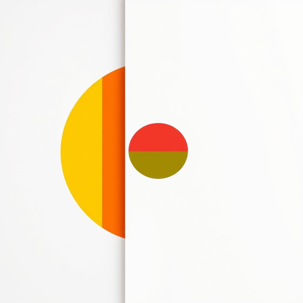 Minimalist Geometric Sunset Abstract Shapes