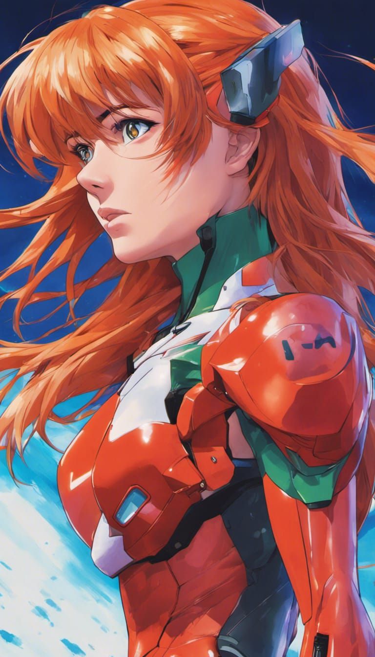 Asuka Langley Soryu in Hyperrealistic Anime Style
