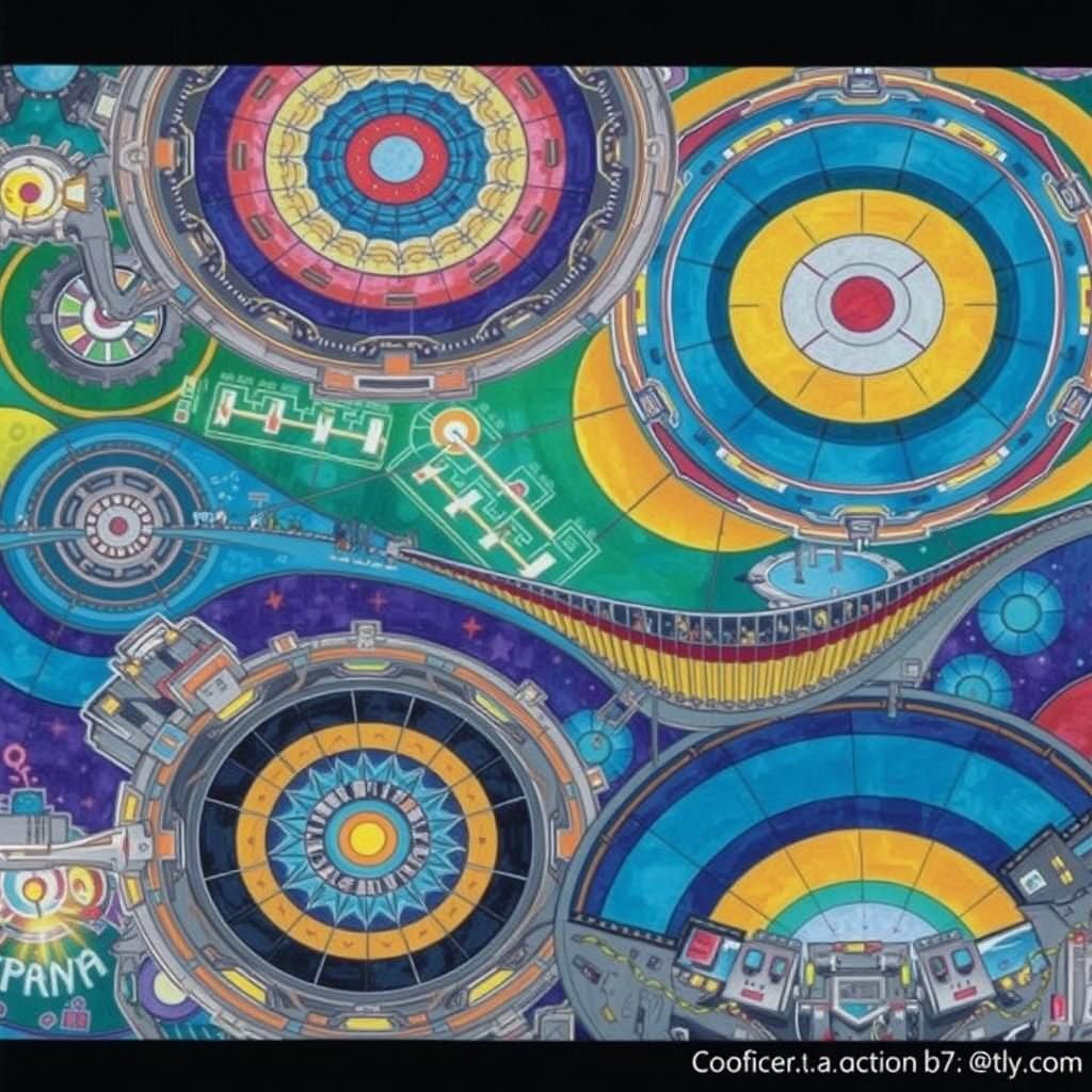 Futuristic Cityscape: Exploded Axonometric Drawing