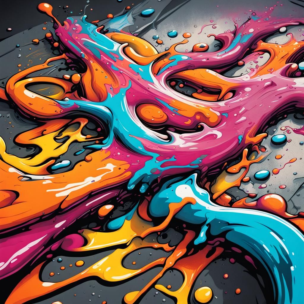 Colorful Graffiti Splash Art in Ultra Detail