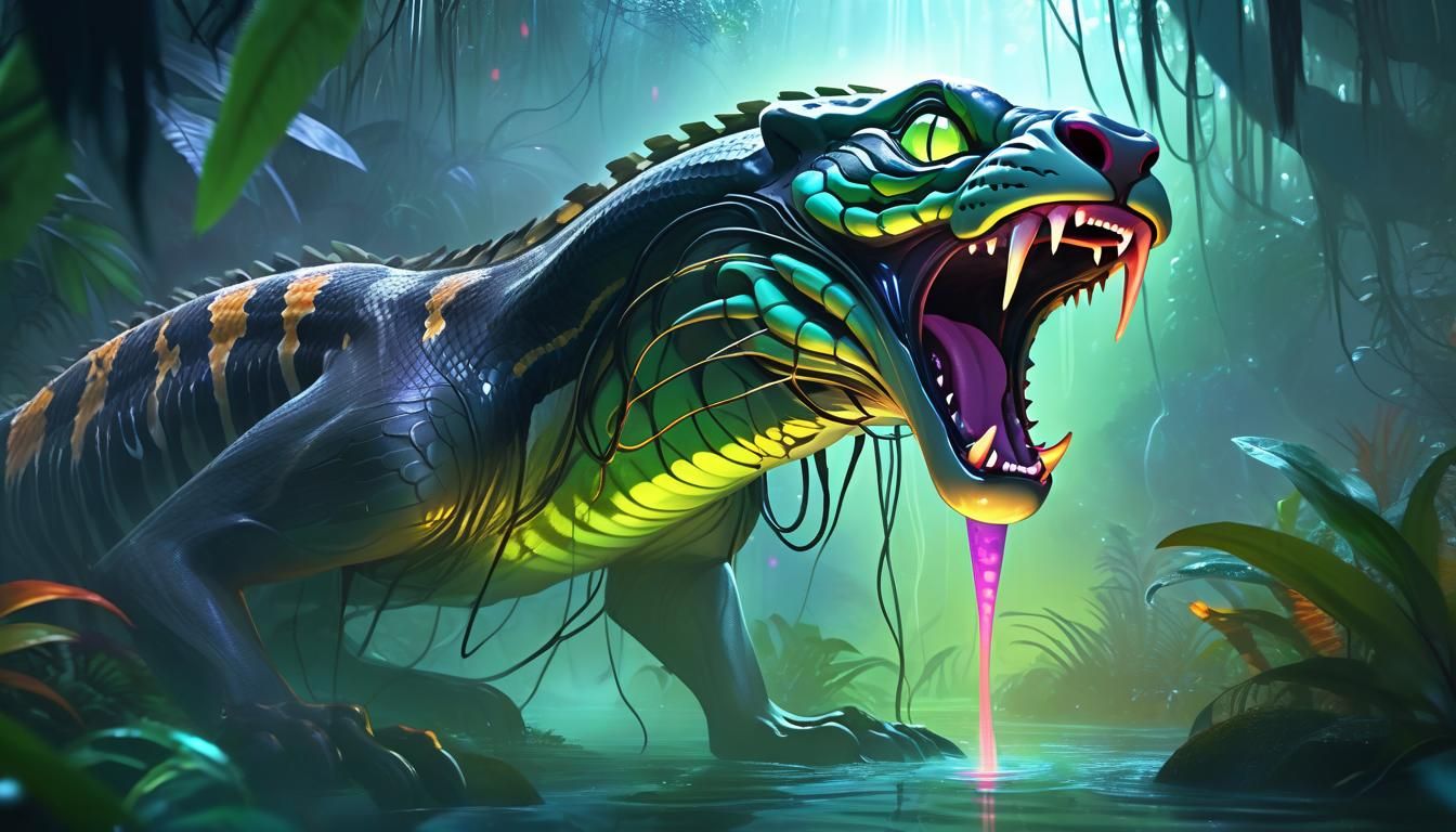 Terrifying Alien Hybrid Screams in Jungle River