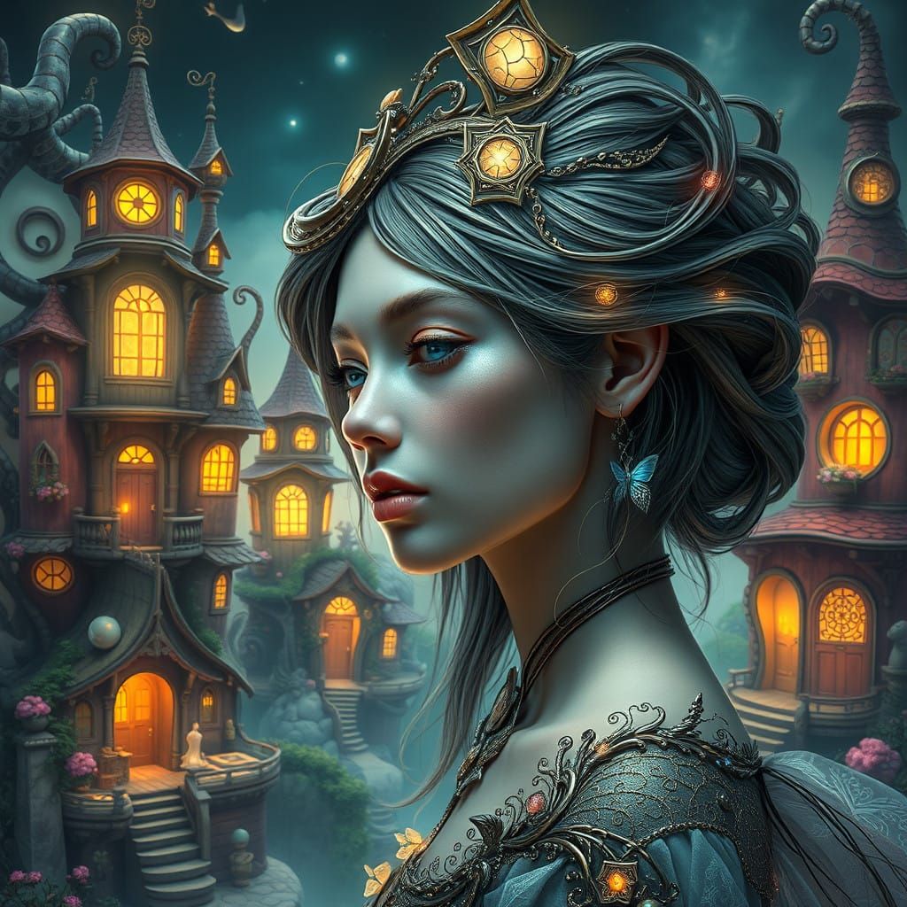 Ethereal Fairyland Queen in Steampunk Splendor