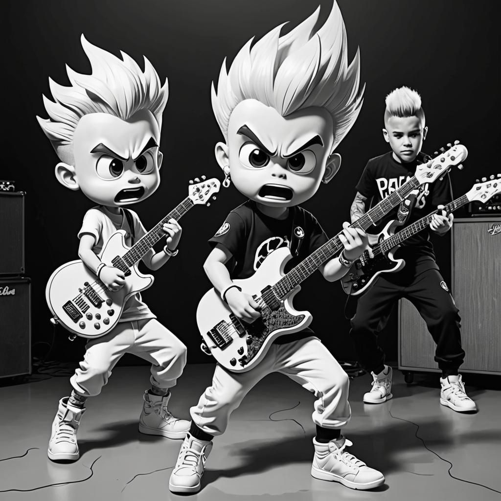 Justin Bieber and Kid Laroi as Cartoon Ghosts