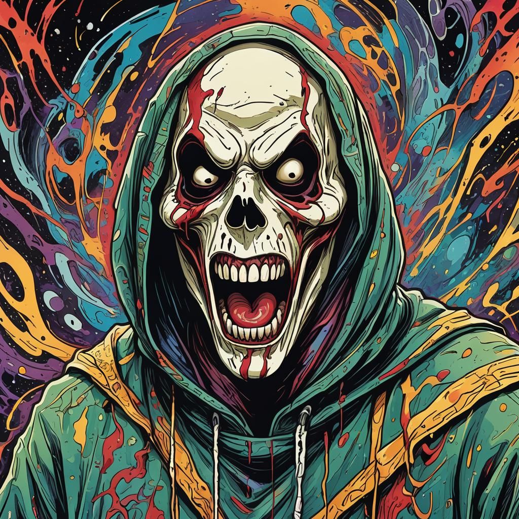 Ghostface in Distorted Scream Mask, Inspired by The Scream