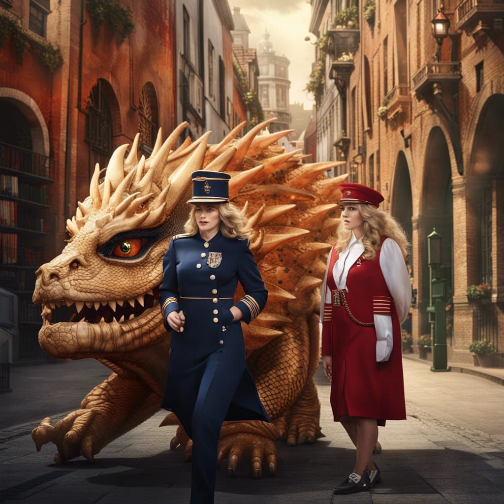 Fantasy City: Woman and Dragon in Venice