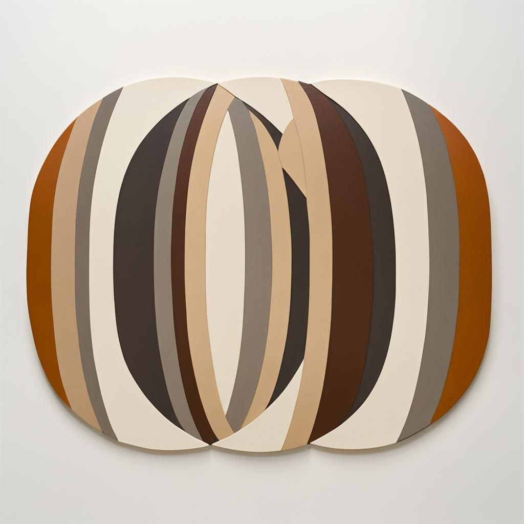 Geometric Formless Figures in Taupe, Grey, and Brown