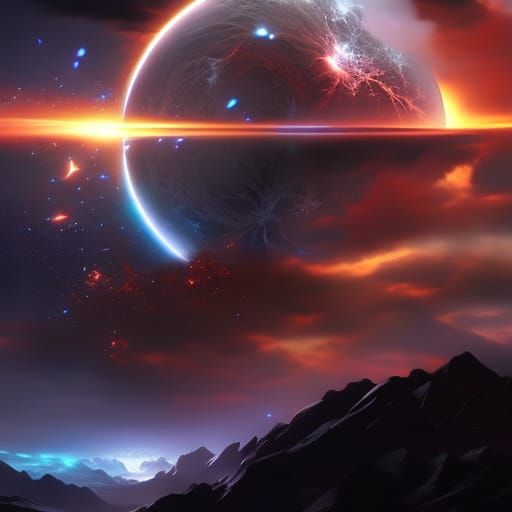 Holographic Cosmic Illustration in Astral Mixed Media